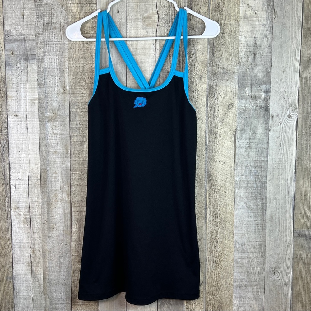 Size Large Tank Style Sleep Dress Black & Aqua Colors